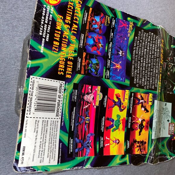 1996 ToyBiz Marvel Planet of the Symbiotes Venom The Madness Figure - Picture 14 of 14